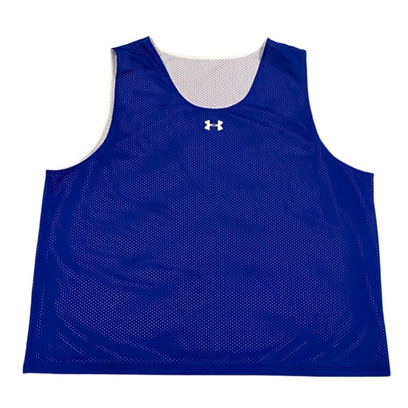 Under Armour Double Reversible Basketball Jersey Men's *XL Blue/White Mesh Tank - Picture 1 of 12